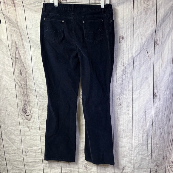 St. John Vintage Navy Blue Corduroy Flare Leg Boot Cut Jeans Pants 12 - Picture 5 of 6